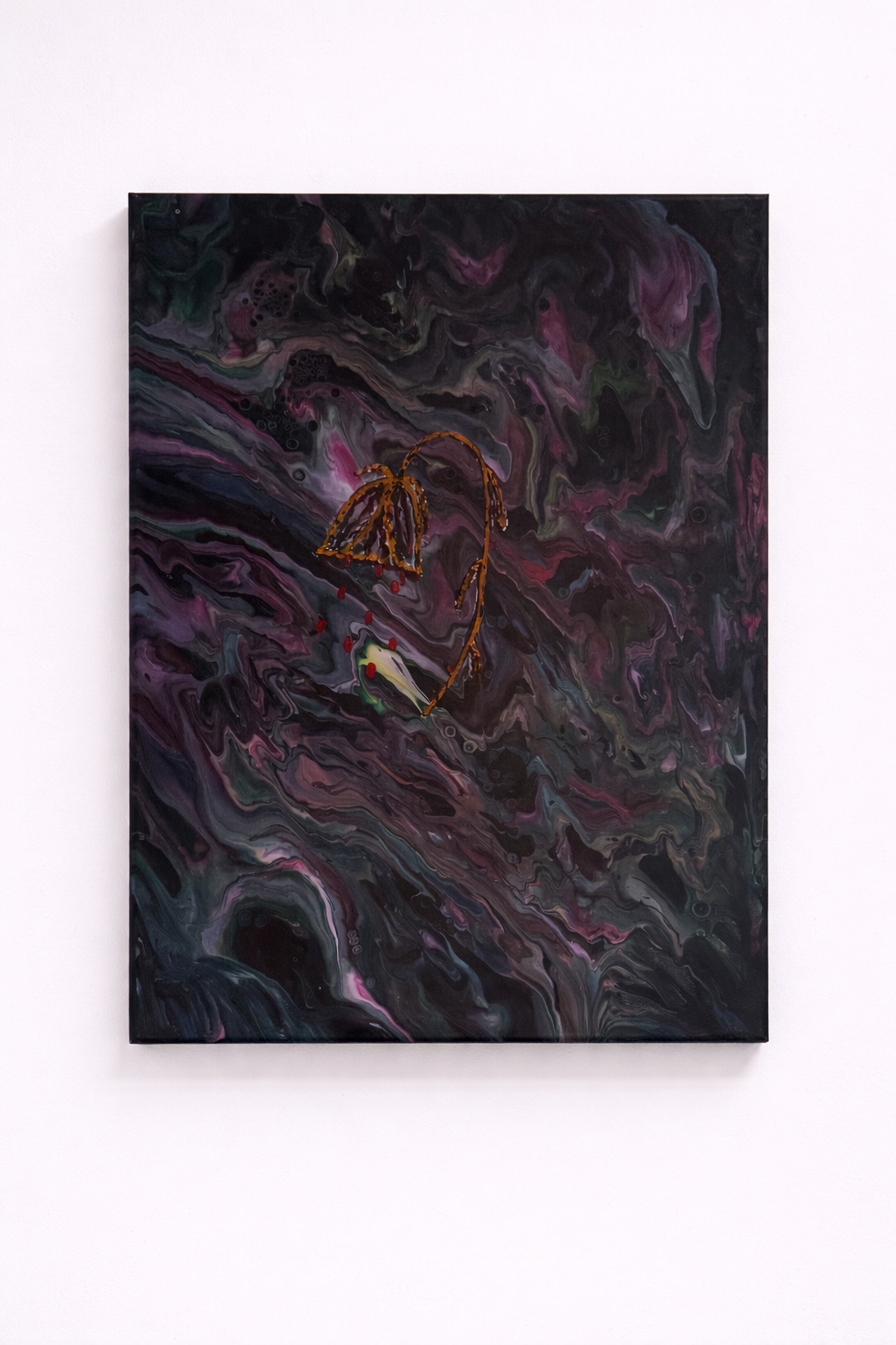 painting of an abstract flower bleeding